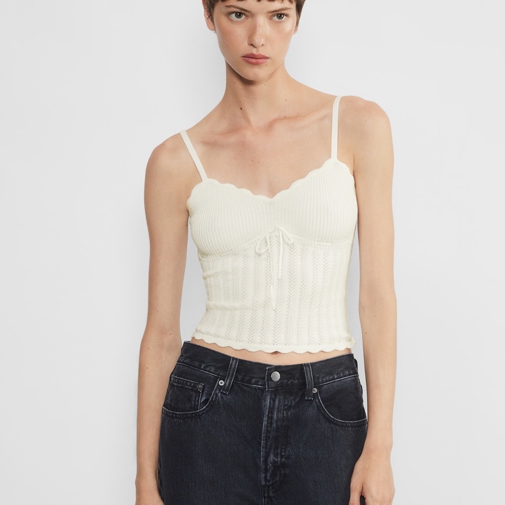 Wilfred Soloist Knit Cream Tank Top XS NWOT